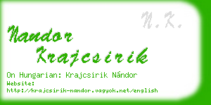 nandor krajcsirik business card
